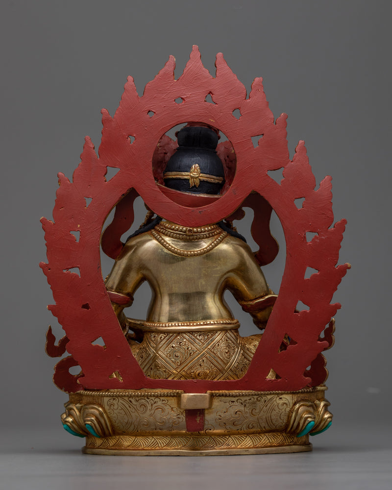 Yellow Dzambhala Sculpture | Prosperity in 24K Gold & Copper