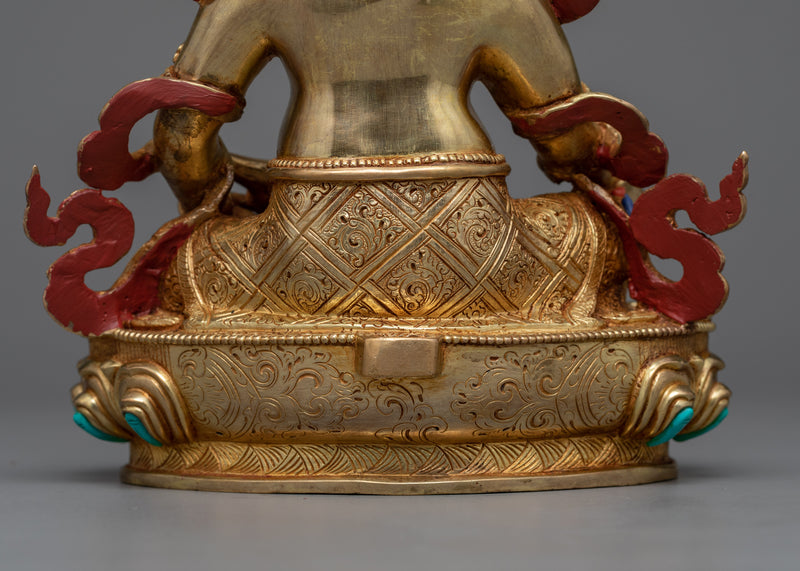 Yellow Dzambhala Sculpture | Prosperity in 24K Gold & Copper
