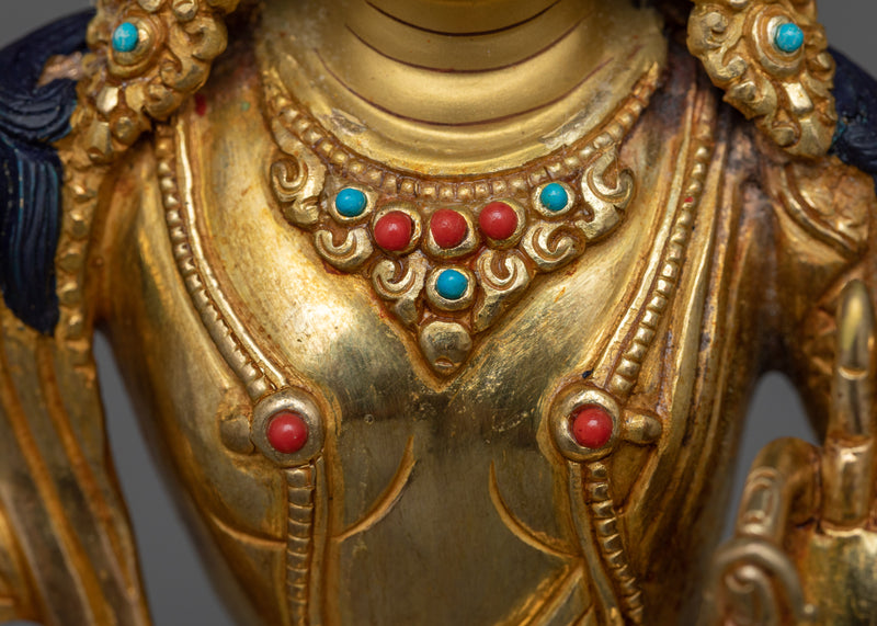 Bodhisattva Manjushree Statue | Wisdom in 24K Gold and Copper Sculpture