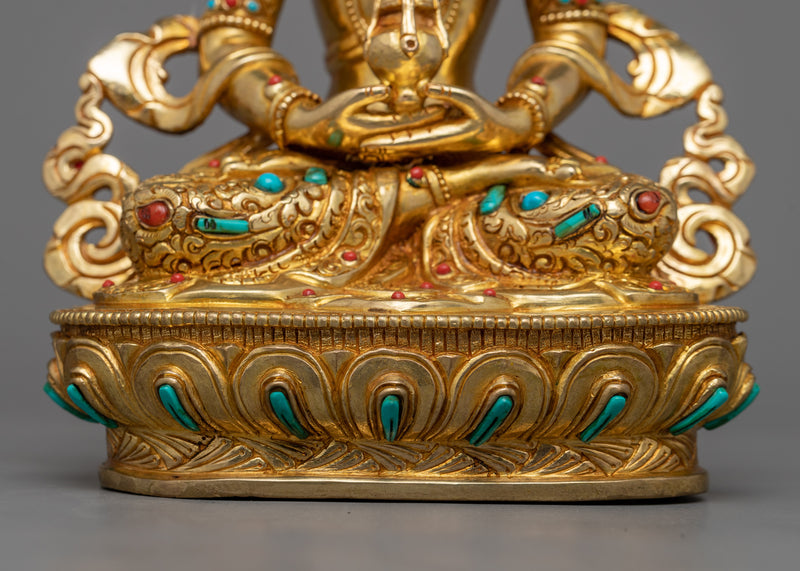 Buddha Amitayus Statue | Immortal Wisdom in 24K Gold and Copper