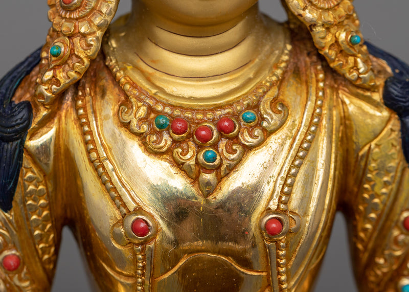 Buddha Amitayus Statue | Immortal Wisdom in 24K Gold and Copper
