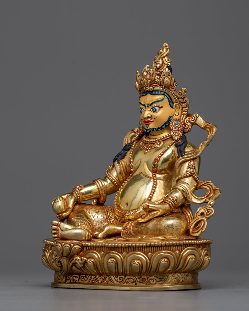 yellow dzambhala practice sculpture