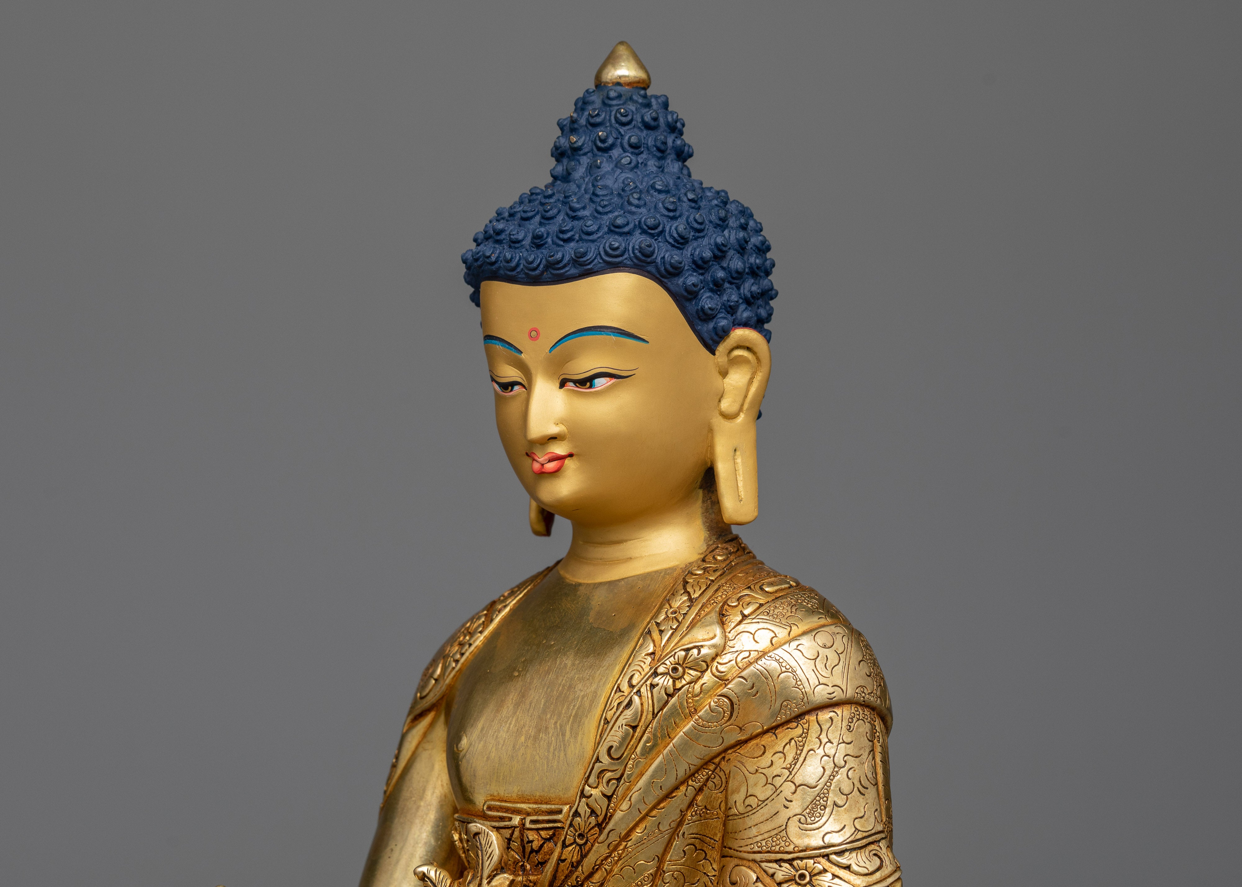 24K Gold-Gilded Medicine Buddha Statue | Beacon of Healing and Wellbeing
