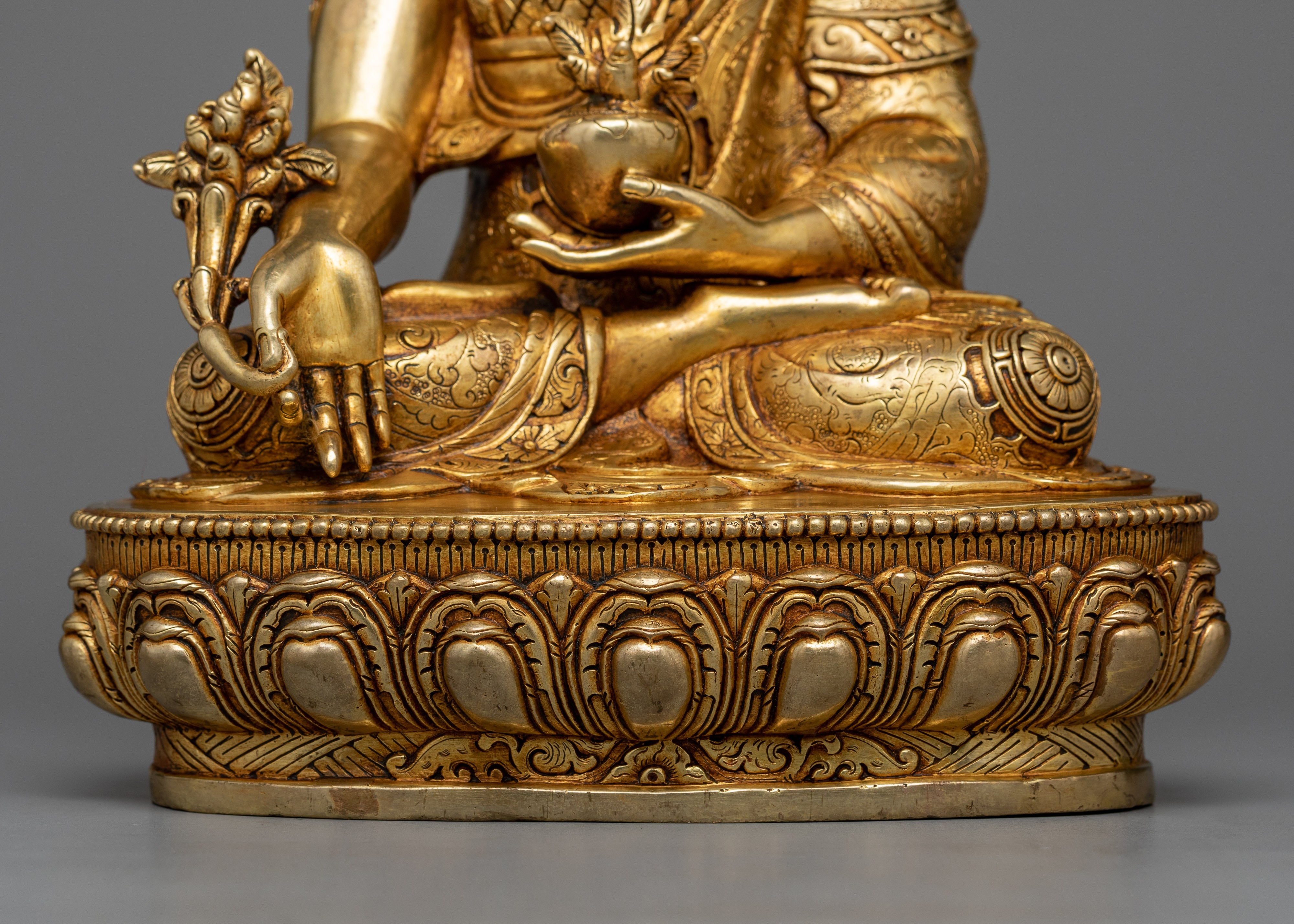 24K Gold-Gilded Medicine Buddha Statue | Beacon of Healing and Wellbeing