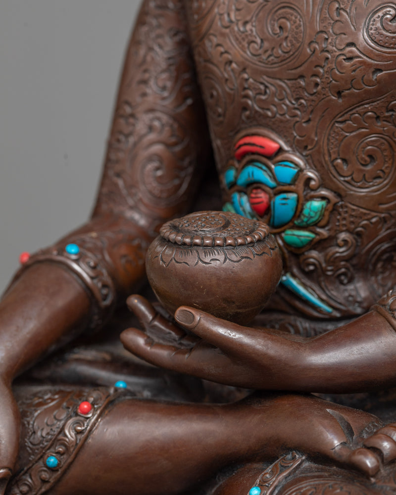 Oxidized Copper Shakyamuni Buddha Statue | Emblem of Enlightenment | Enlightened One