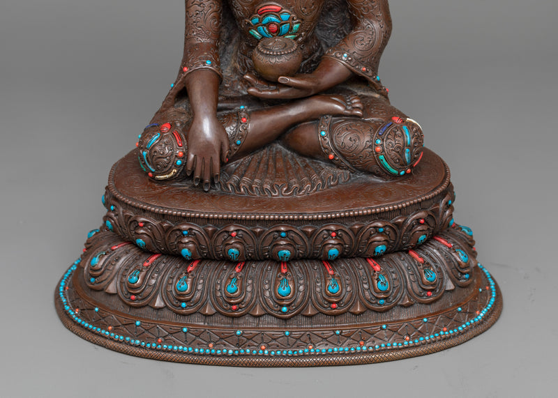 Oxidized Copper Shakyamuni Buddha Statue | Emblem of Enlightenment | Enlightened One