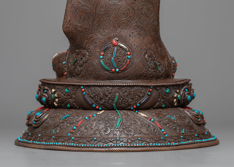 Oxidized Copper Shakyamuni Buddha Statue | Emblem of Enlightenment | Enlightened One