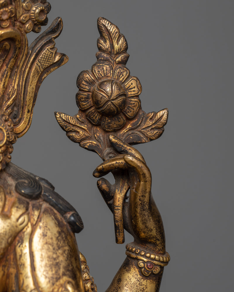 Antique Finished Chenrezi Statue | Embodiment of Infinite Compassion