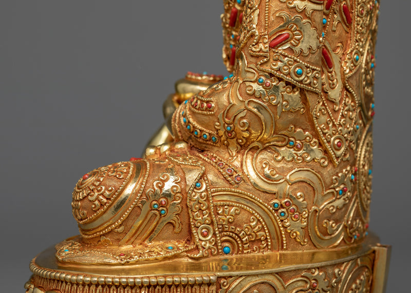 Shakyamuni Buddha Spiritual Sculpture | Beacon of Enlightenment | 24K Gold-Gilded Art