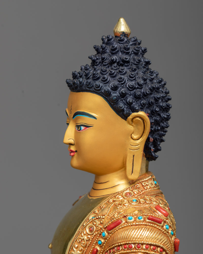 Shakyamuni Buddha Spiritual Sculpture | Beacon of Enlightenment | 24K Gold-Gilded Art