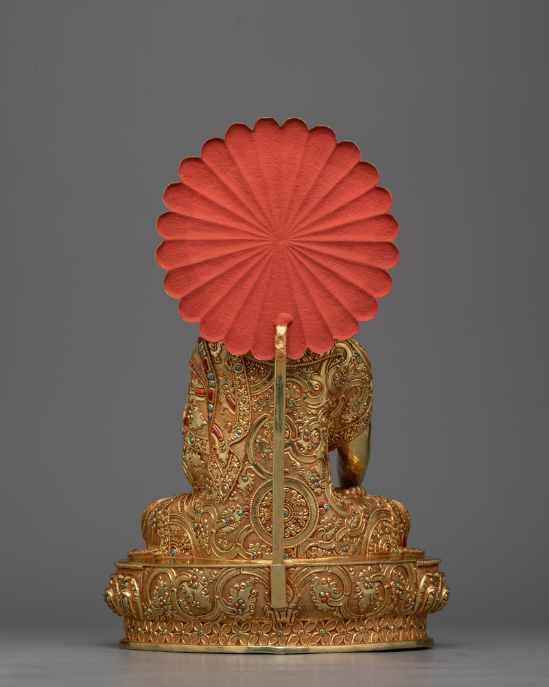 Shakyamuni Buddha Spiritual Sculpture | Beacon of Enlightenment | 24K Gold-Gilded Art