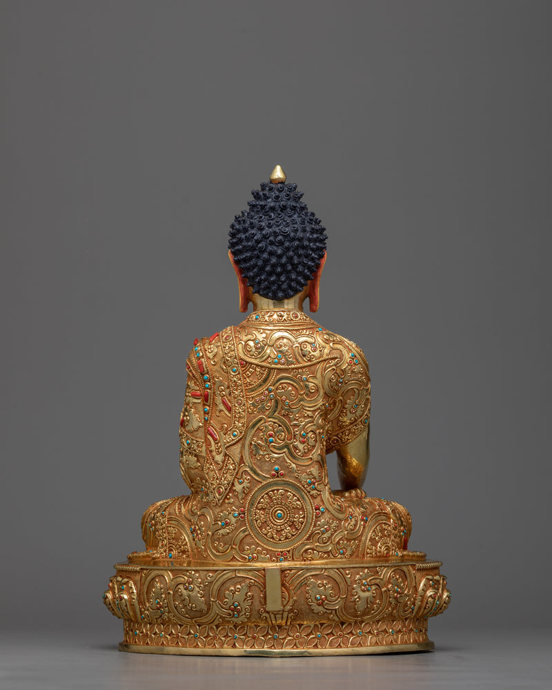 Shakyamuni Buddha Spiritual Sculpture | Beacon of Enlightenment | 24K Gold-Gilded Art
