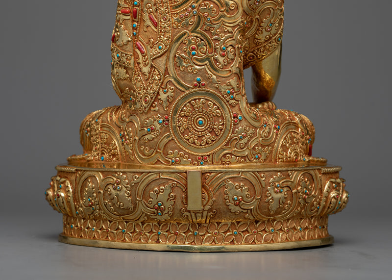 Shakyamuni Buddha Spiritual Sculpture | Beacon of Enlightenment | 24K Gold-Gilded Art