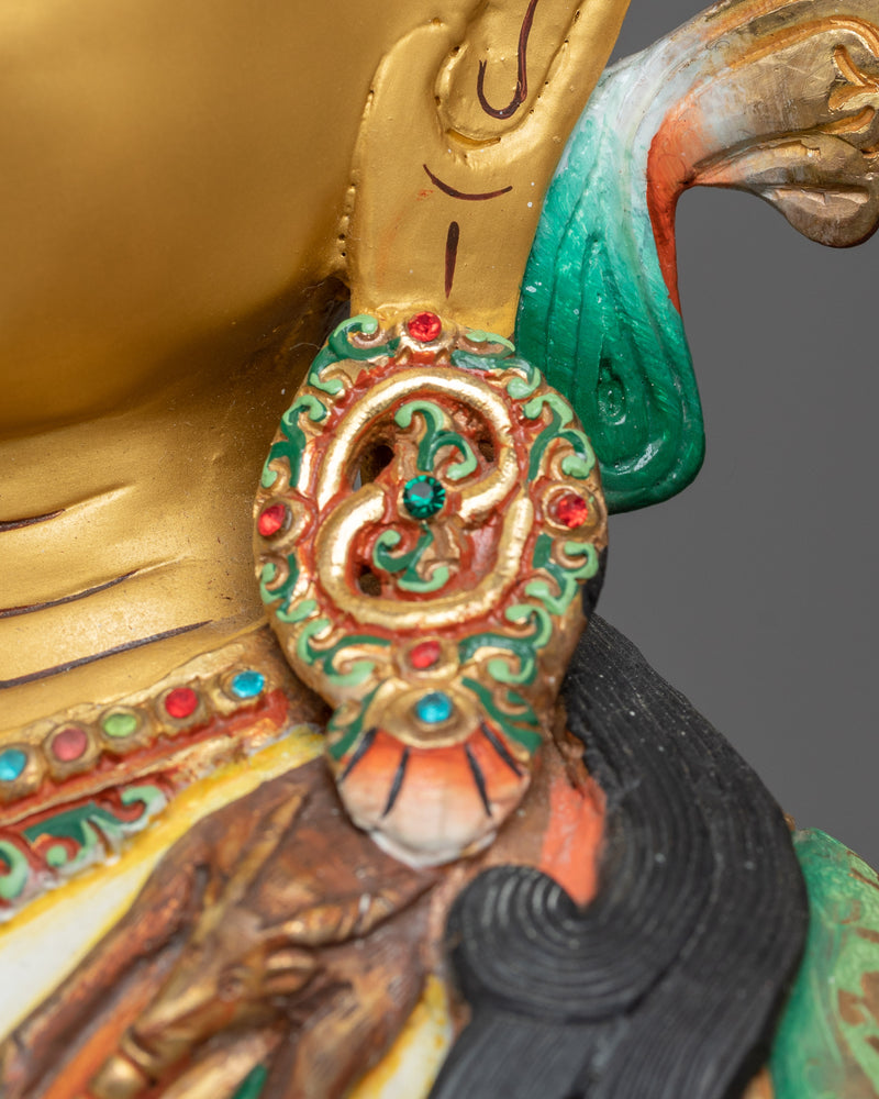 Chenrezig Visualization Sculpture | Gold Embellished Copper Elegance