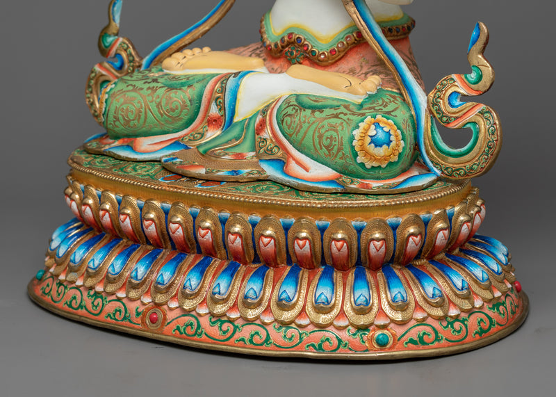Chenrezig Visualization Sculpture | Gold Embellished Copper Elegance
