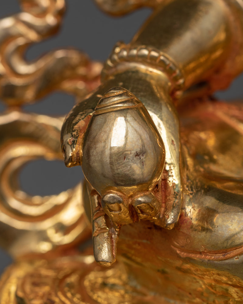 Yellow Dzambhala Sadhana Sculpture | Prosperity in 24K Gold Gilding