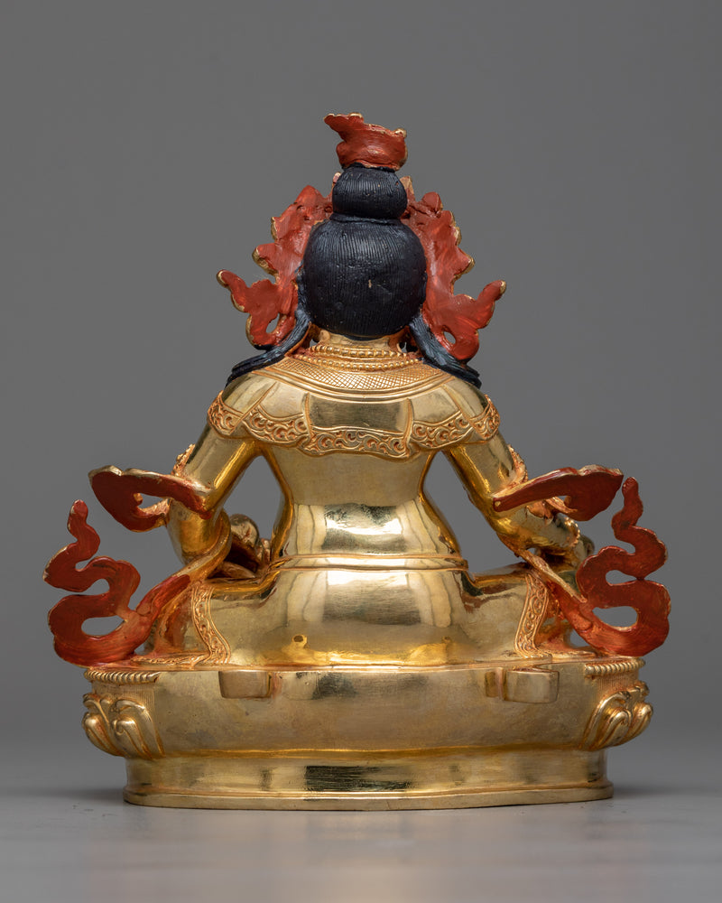 Yellow Dzambhala Sadhana Sculpture | Prosperity in 24K Gold Gilding