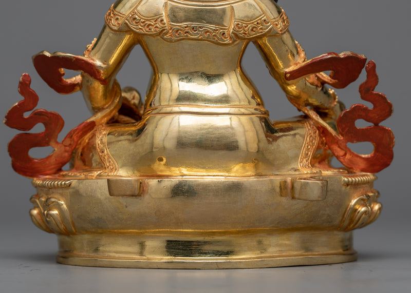Yellow Dzambhala Sadhana Sculpture | Prosperity in 24K Gold Gilding
