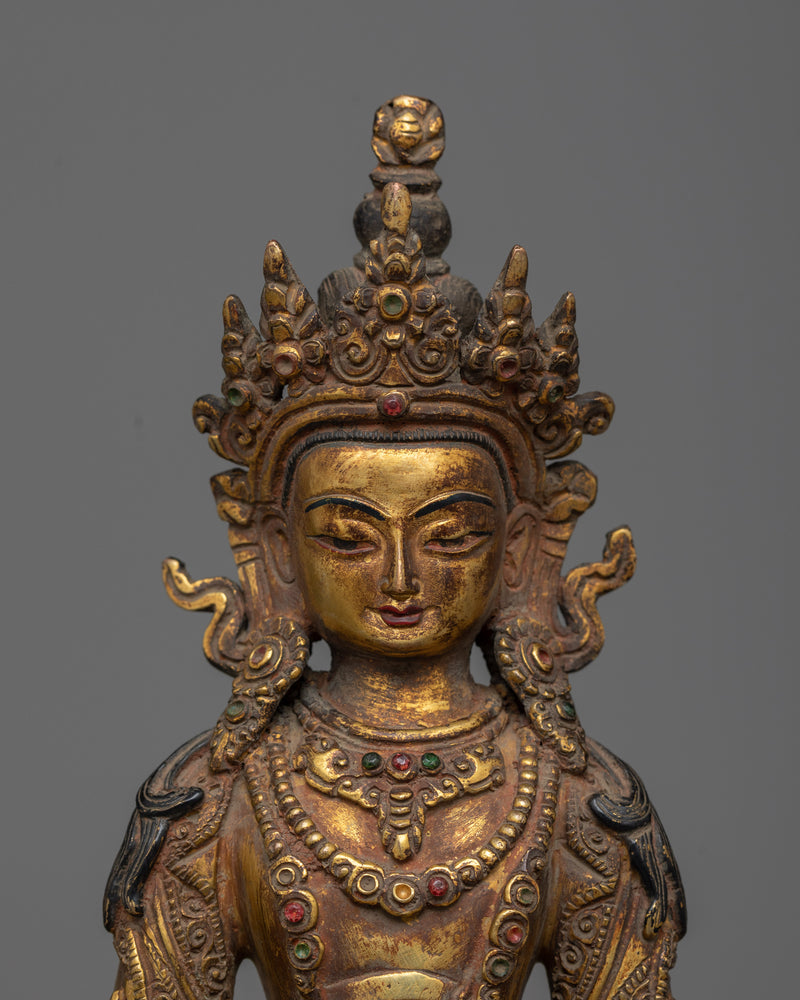 amitayus-buddha-of-long-life-antique sculpture