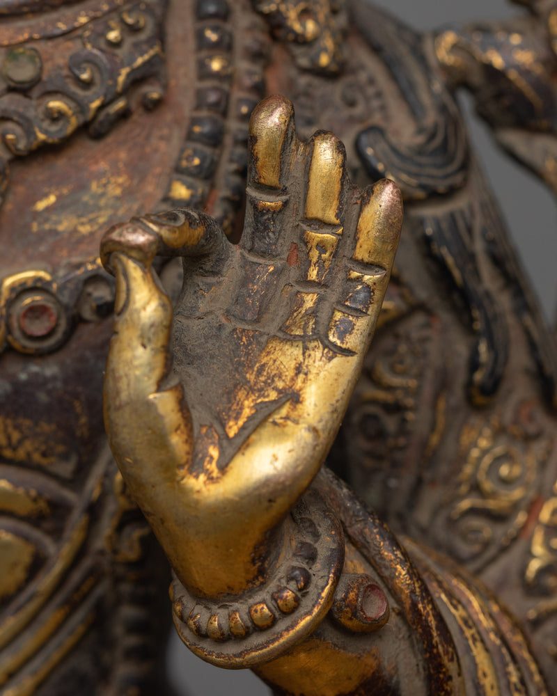 Bodhisattva Manjusri Statue | Wisdom's Beacon in Gold Gilded Copper