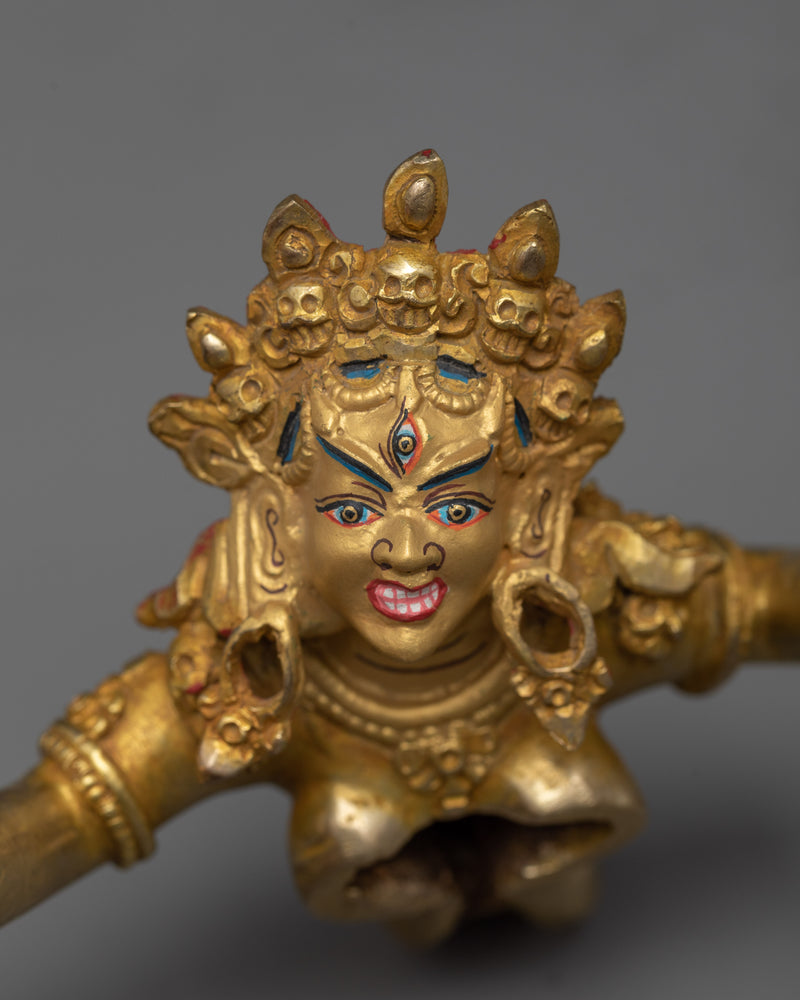 Majestic 12-Armed Chakrasamvara Copper Statue | 24K Gold Gilded Sculpture