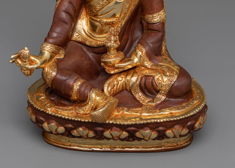 Guru Rinpoche Oxidized Copper Statue for Puja | Himalayan Artisan Elegance