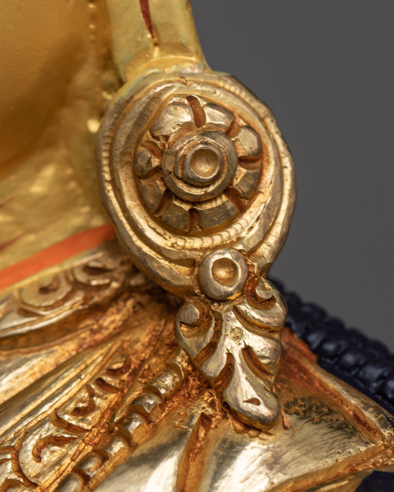 Guru Rinpoche Oxidized Copper Statue for Puja | Himalayan Artisan Elegance