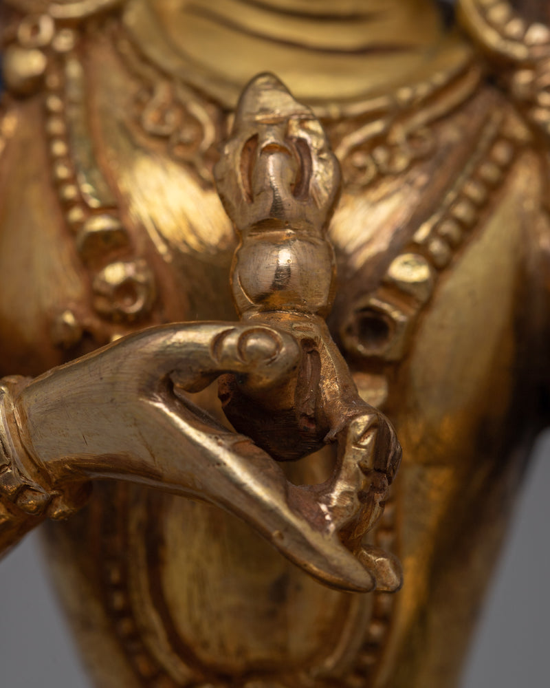 Enlightening Dorje Sempa Gold Statiue | Himalayan Sacred Artwork