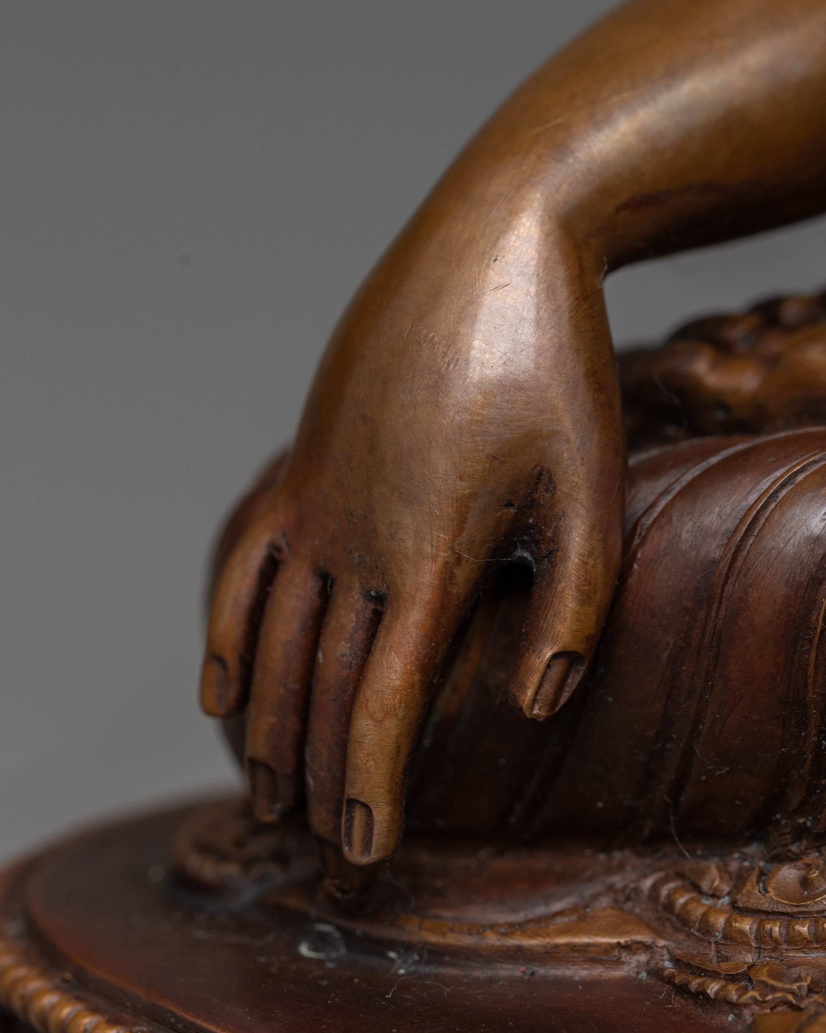 Serene Buddha Shakyamuni Statue in Chocolate Oxidized Finish