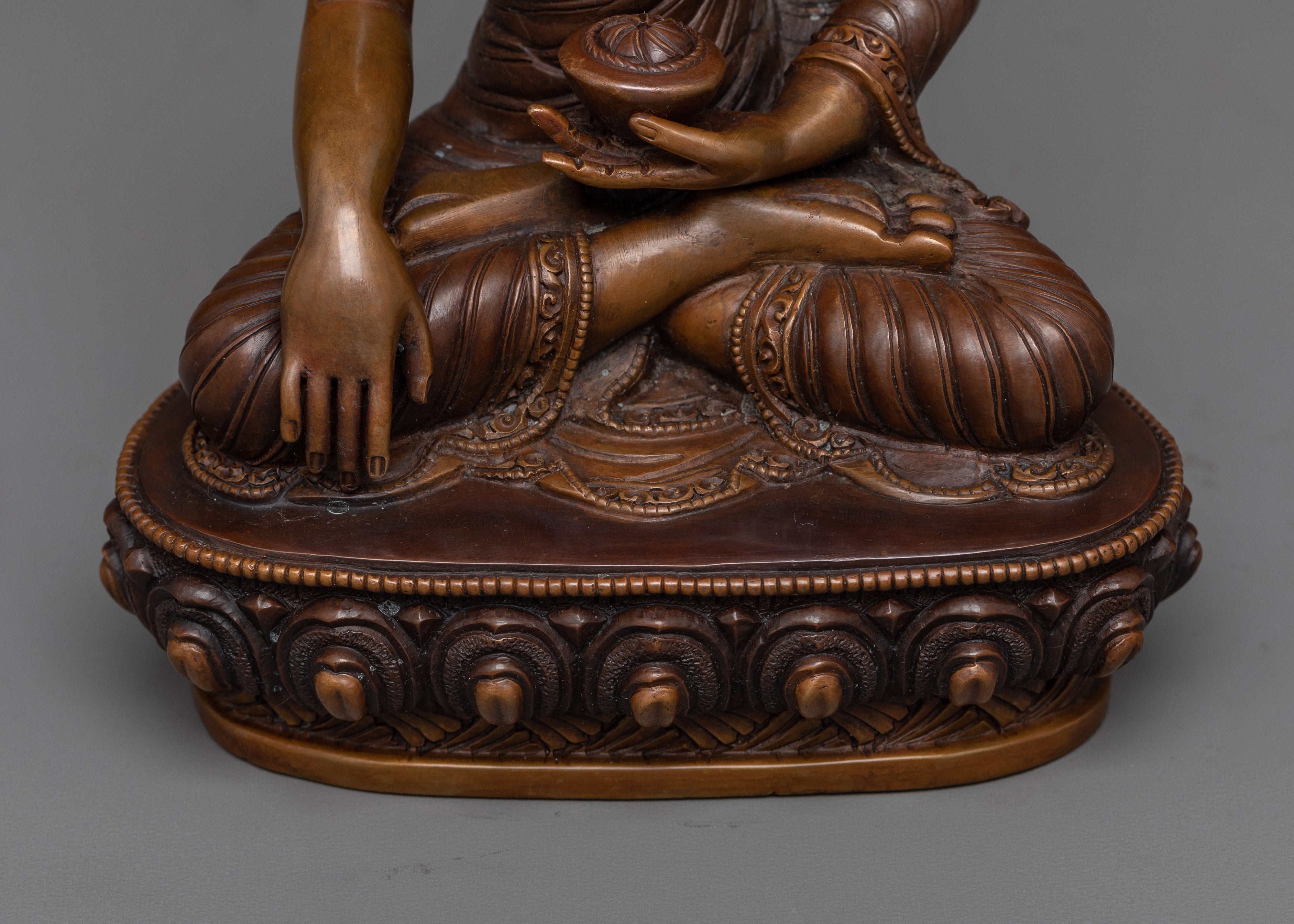 Serene Buddha Shakyamuni Statue in Chocolate Oxidized Finish