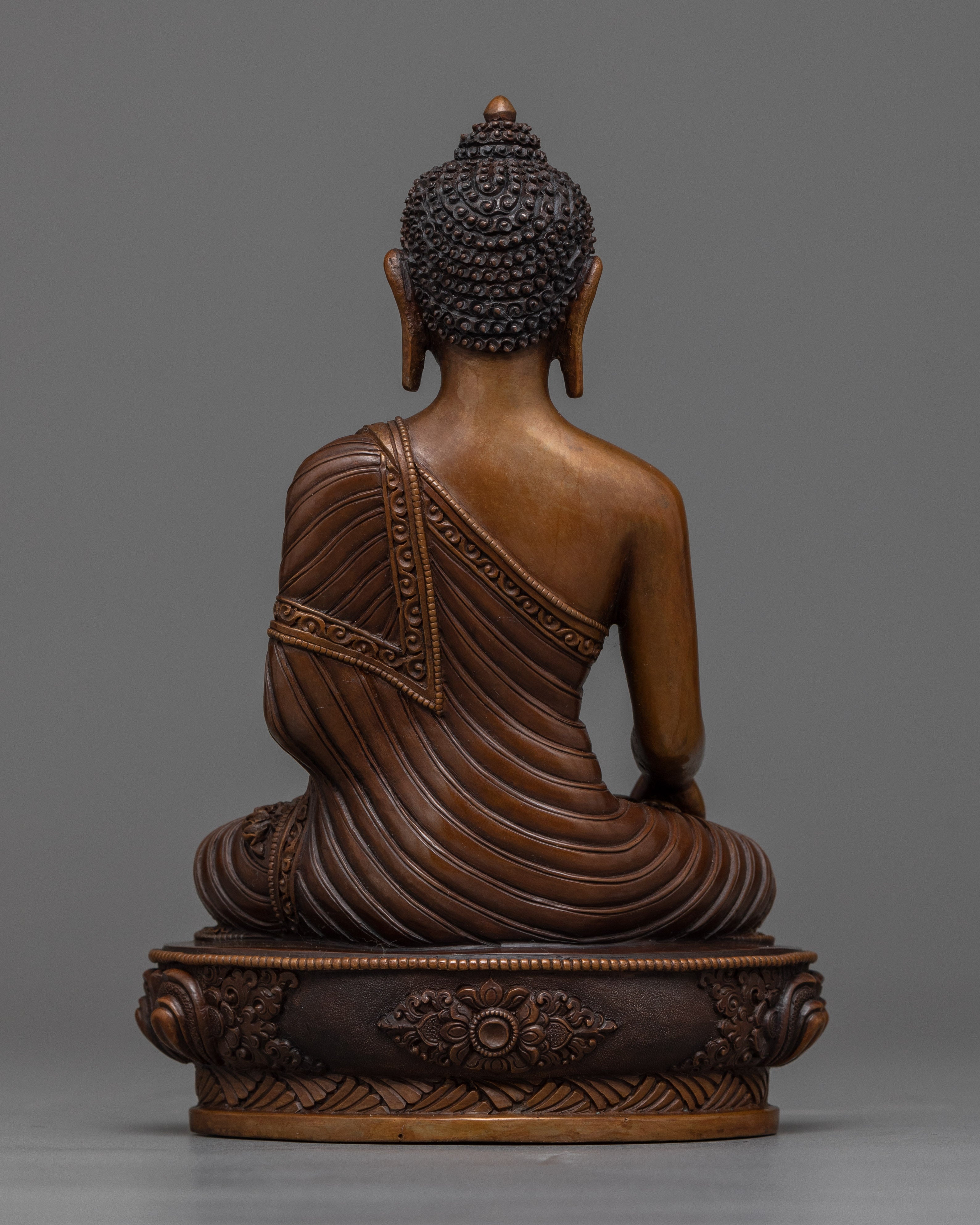 Serene Buddha Shakyamuni Statue in Chocolate Oxidized Finish