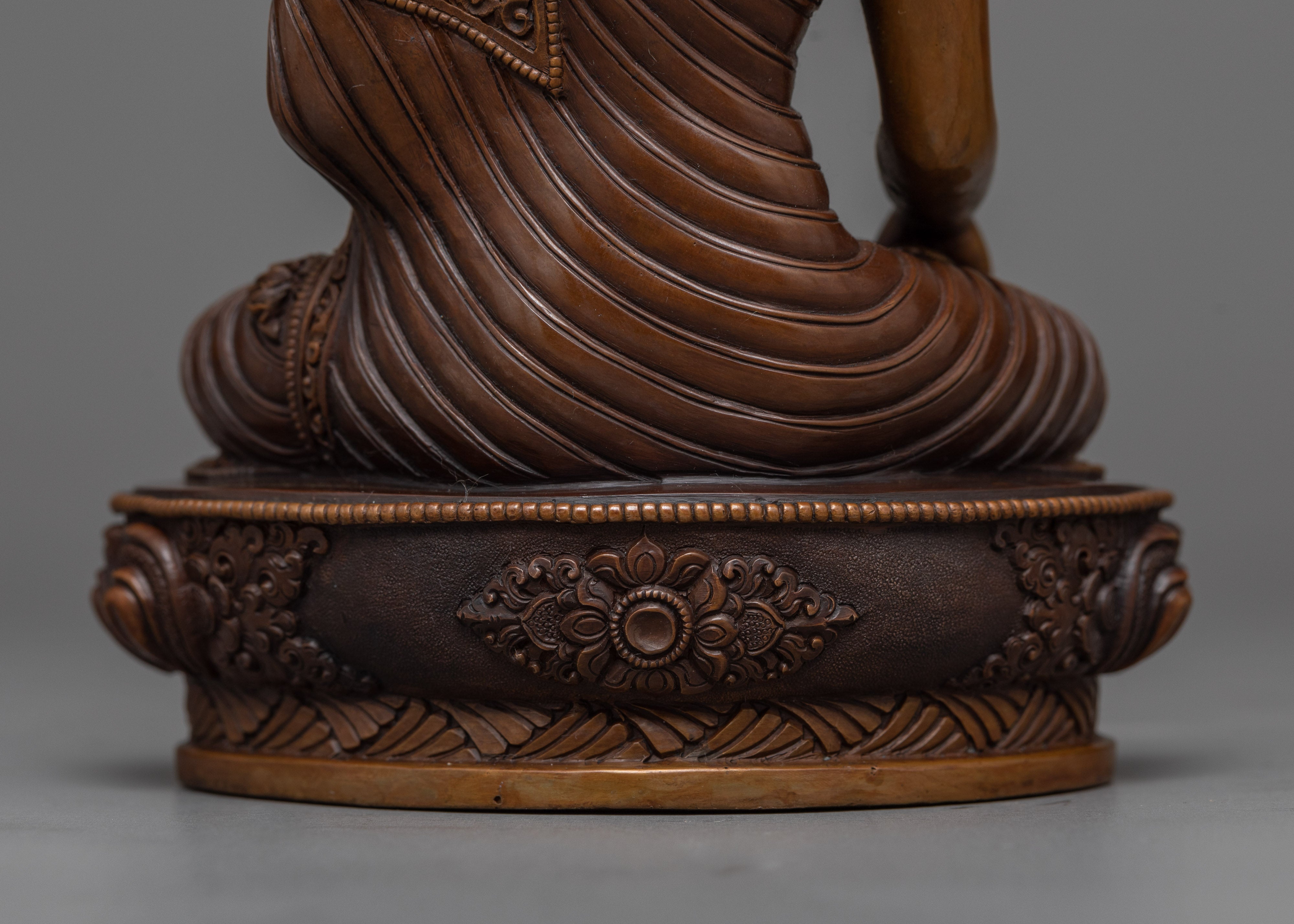 Serene Buddha Shakyamuni Statue in Chocolate Oxidized Finish