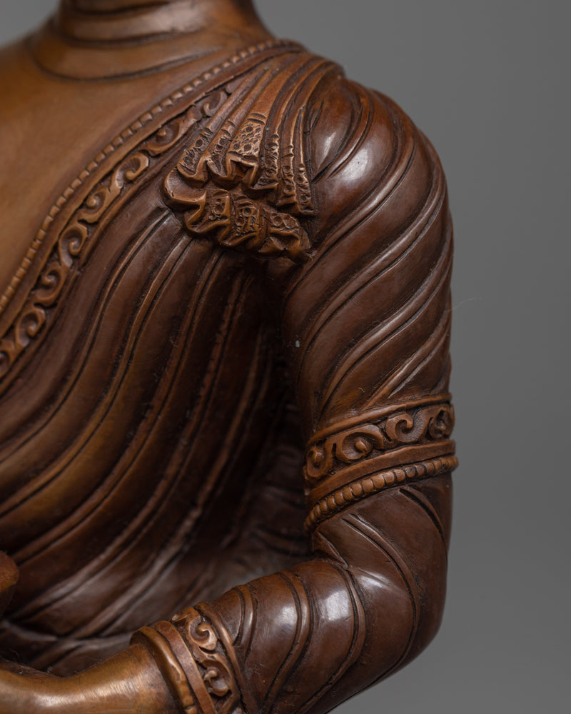 Serene Buddha Shakyamuni Statue in Chocolate Oxidized Finish