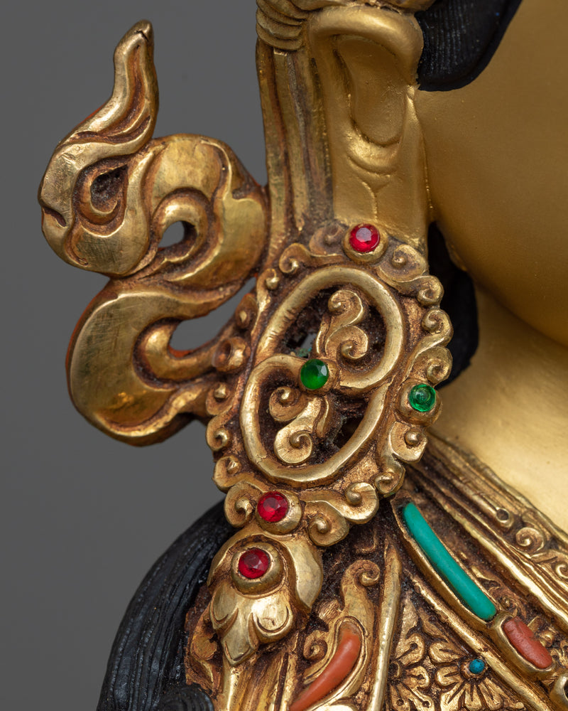 Exquisite Pema Jungne Padmasambhava | Triple Gold Layers Gilded Sculpture