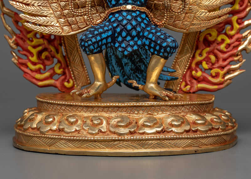 Majestic Khangarid "Garuda" | 24K Gold Gilded Copper Sculpture