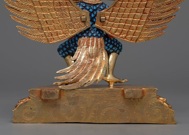 Majestic Khangarid "Garuda" | 24K Gold Gilded Copper Sculpture