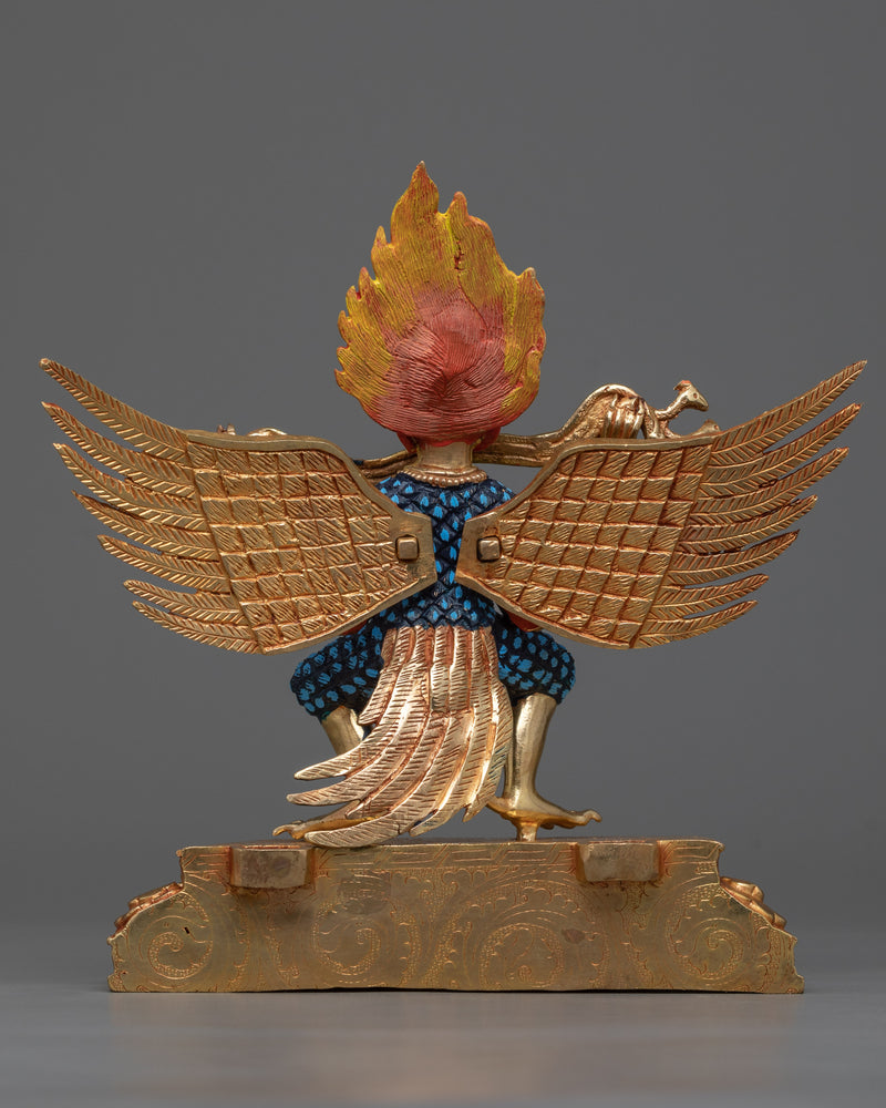 Majestic Khangarid "Garuda" | 24K Gold Gilded Copper Sculpture