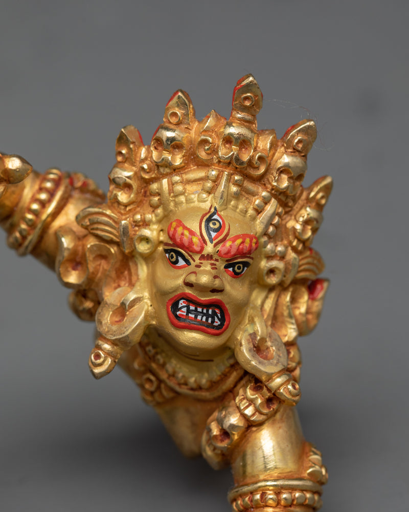 Fierce Vajrabhairava Yamantaka Statue | 24K Gold Gilded Copper