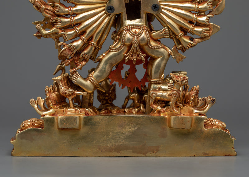 Fierce Vajrabhairava Yamantaka Statue | 24K Gold Gilded Copper