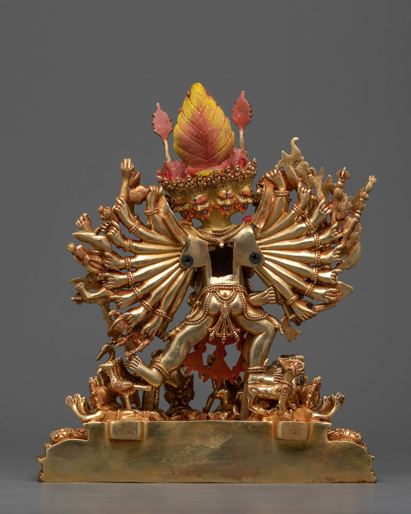 Fierce Vajrabhairava Yamantaka Statue | 24K Gold Gilded Copper