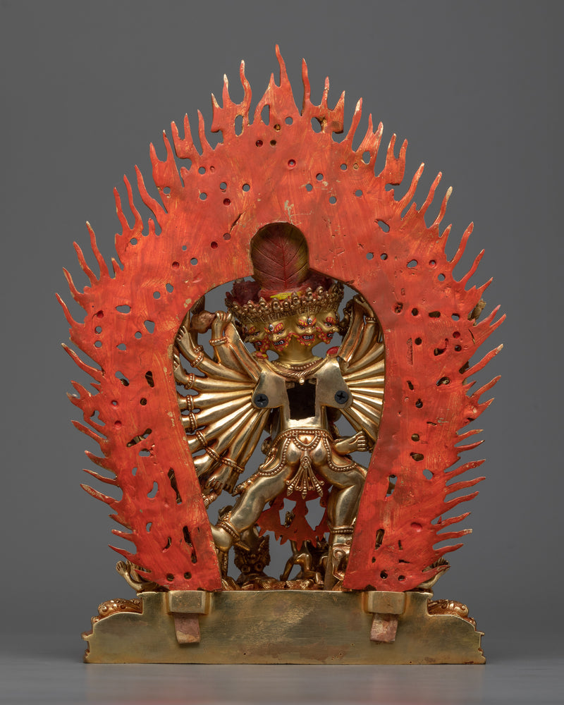 Fierce Vajrabhairava Yamantaka Statue | 24K Gold Gilded Copper