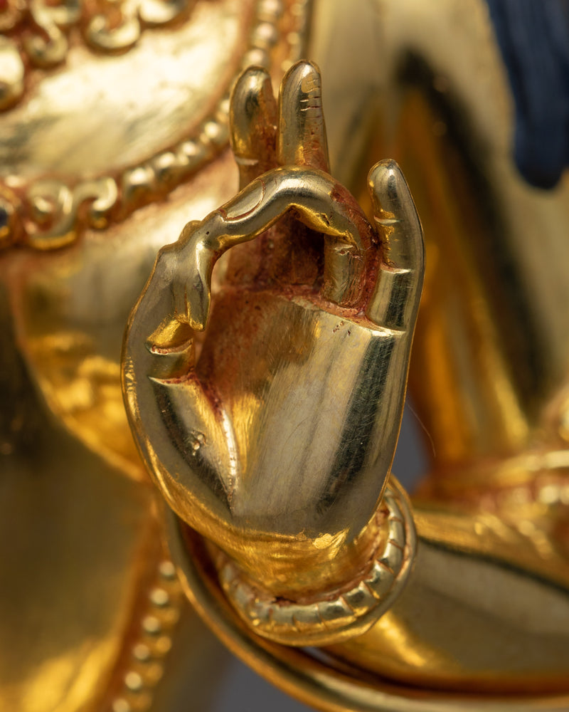 Green Tara Goddess Sculpture | 24K Gold Gilded Emblem of Compassion
