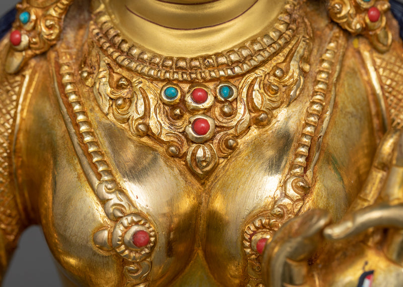 Dolma Karpo (White Tara) Sculpture | 24K Gold Gilded Serenity