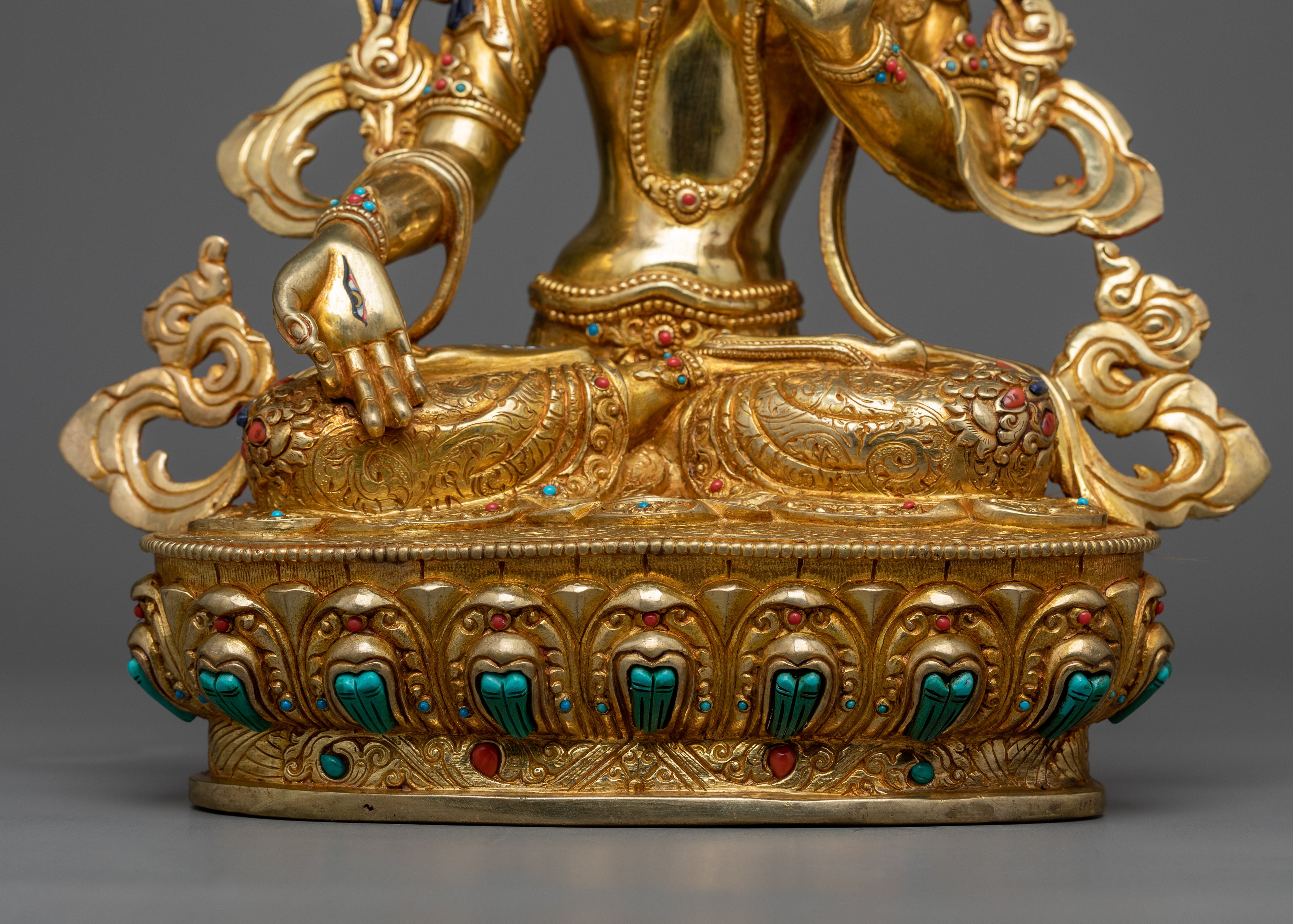 Dolma Karpo (White Tara) Sculpture | 24K Gold Gilded Serenity