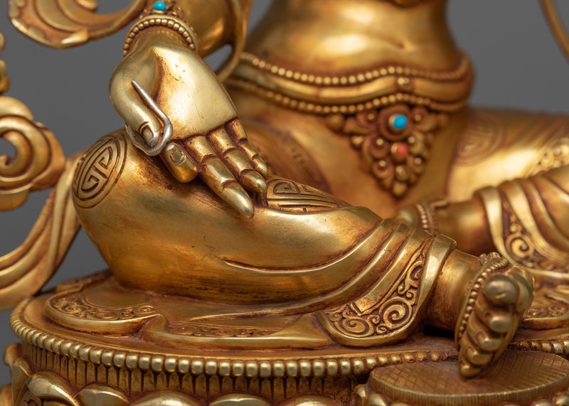 Spiritual Green Tara Statue | Embodiment of Compassion and Protection in 24K Gold