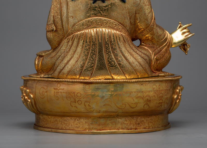 Guru Rinpoche Sculpture in 24K Gold | A Masterpiece of Vajrayana Buddhism
