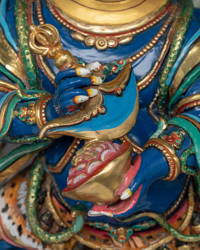 Six-Armed Mahakala Statue | A Majestic Protector in 24K Gold