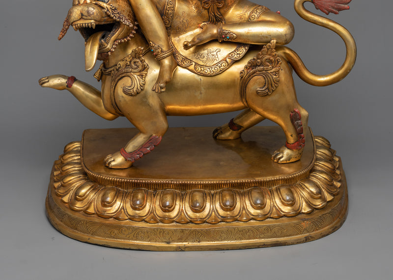 Vadisimha Statue in 24K Gold | A Majestic Icon of Wisdom and Courage