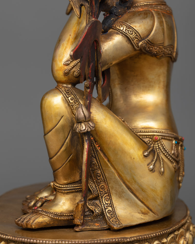Two-Arm Chenrezig Artwork in 24K Gold | A Portrait of Serene Compassion