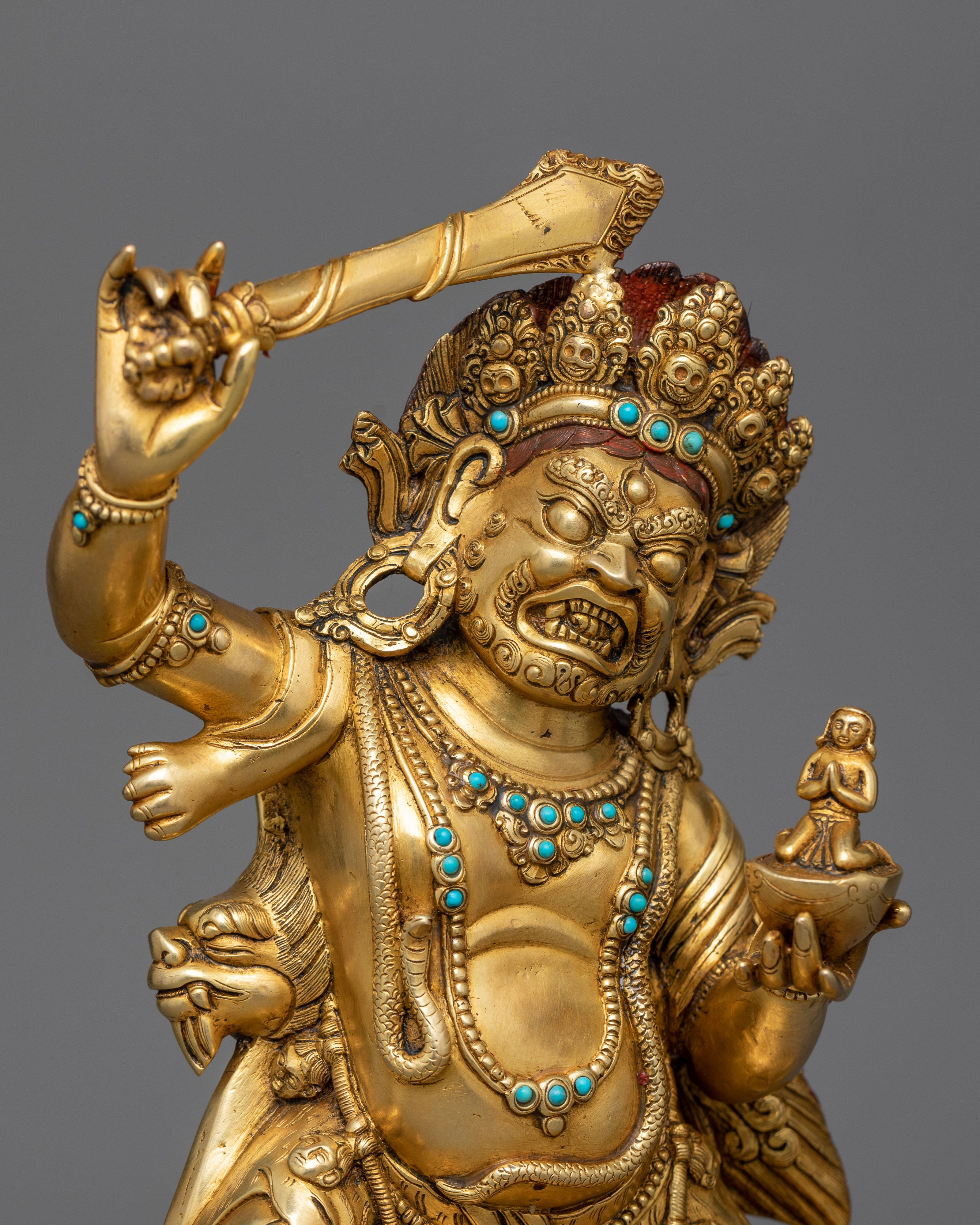 Khadgapani Statue in 24K Gold | A Symbol of Protection and Wisdom